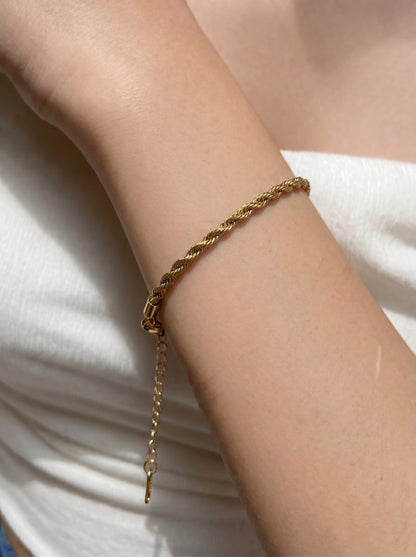 Golden Rope Twist Bracelet