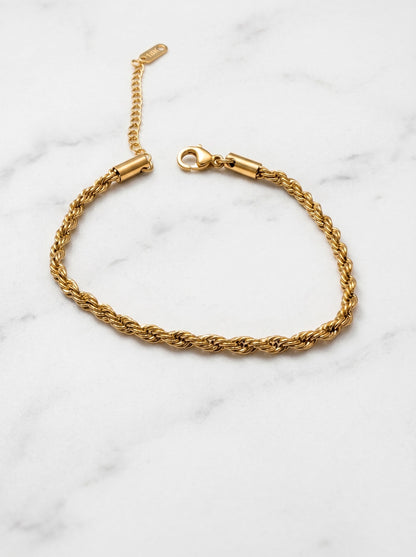 Golden Rope Twist Bracelet