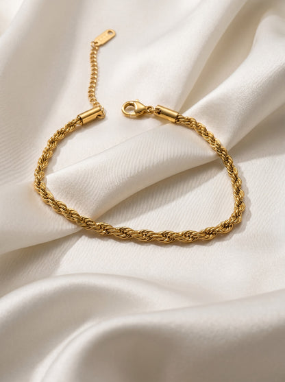 Golden Rope Twist Bracelet