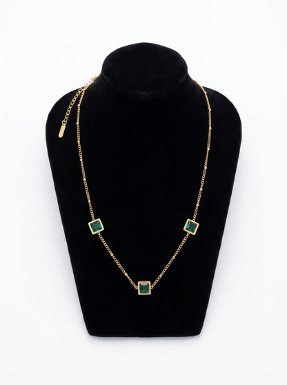 Emerald Square Charm Necklace