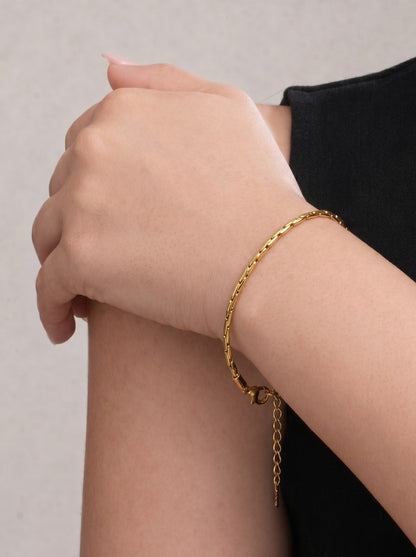 Golden Linear Link Bracelet