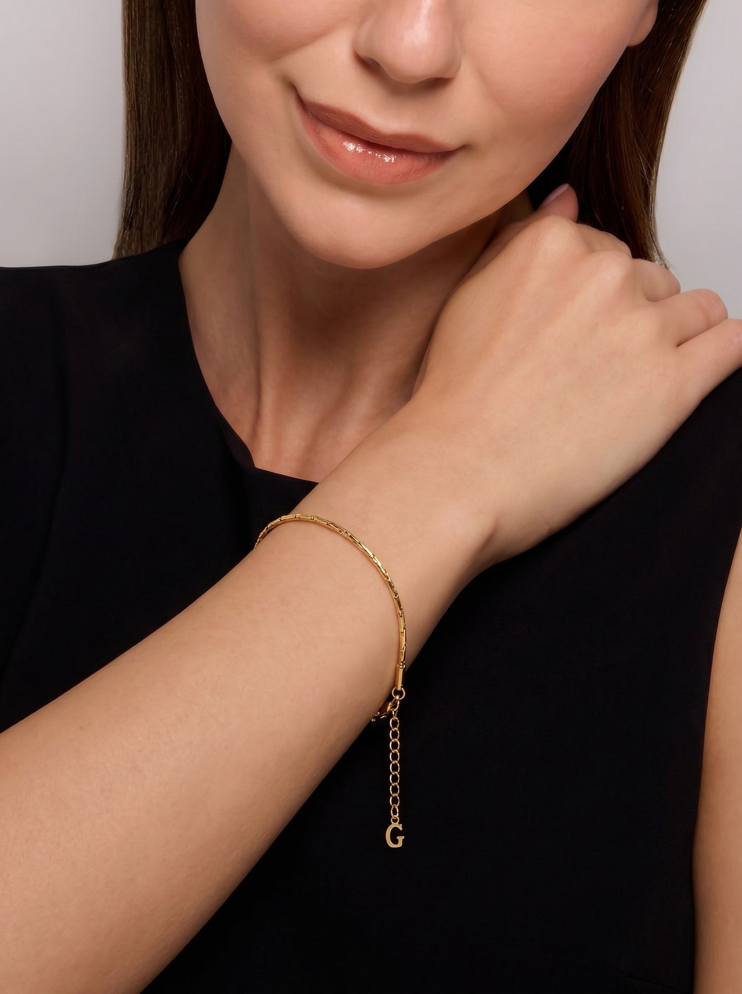 Golden Linear Link Bracelet