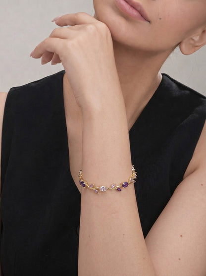 Amethyst Tulip Petal Bracelet