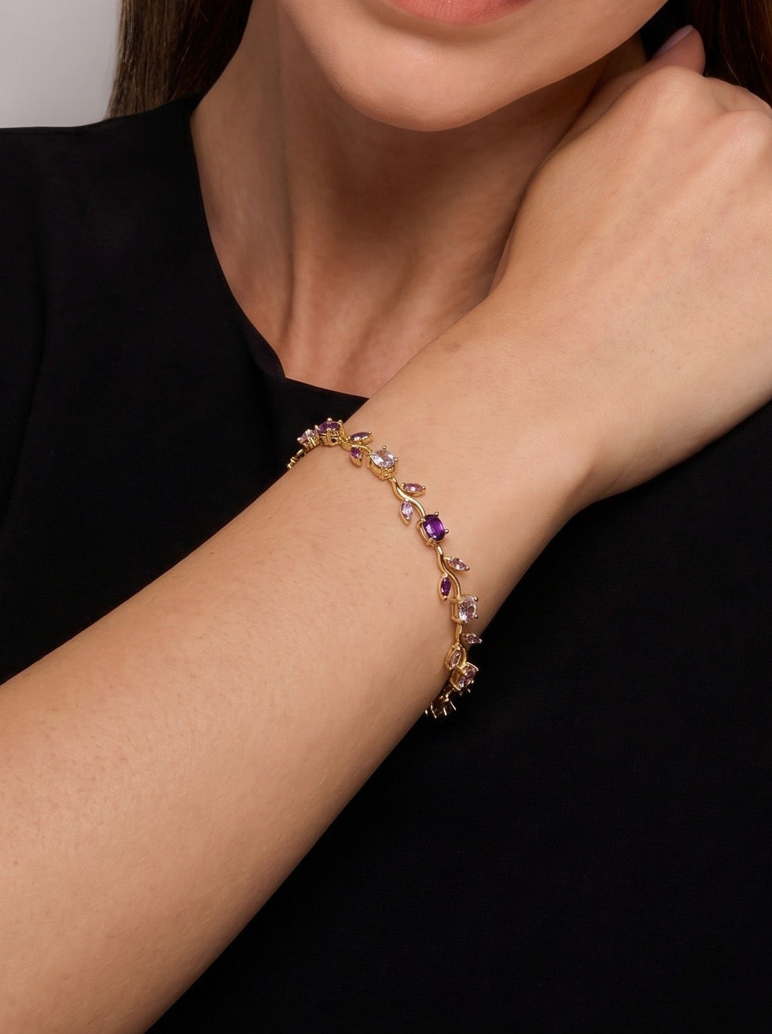 Amethyst Tulip Petal Bracelet