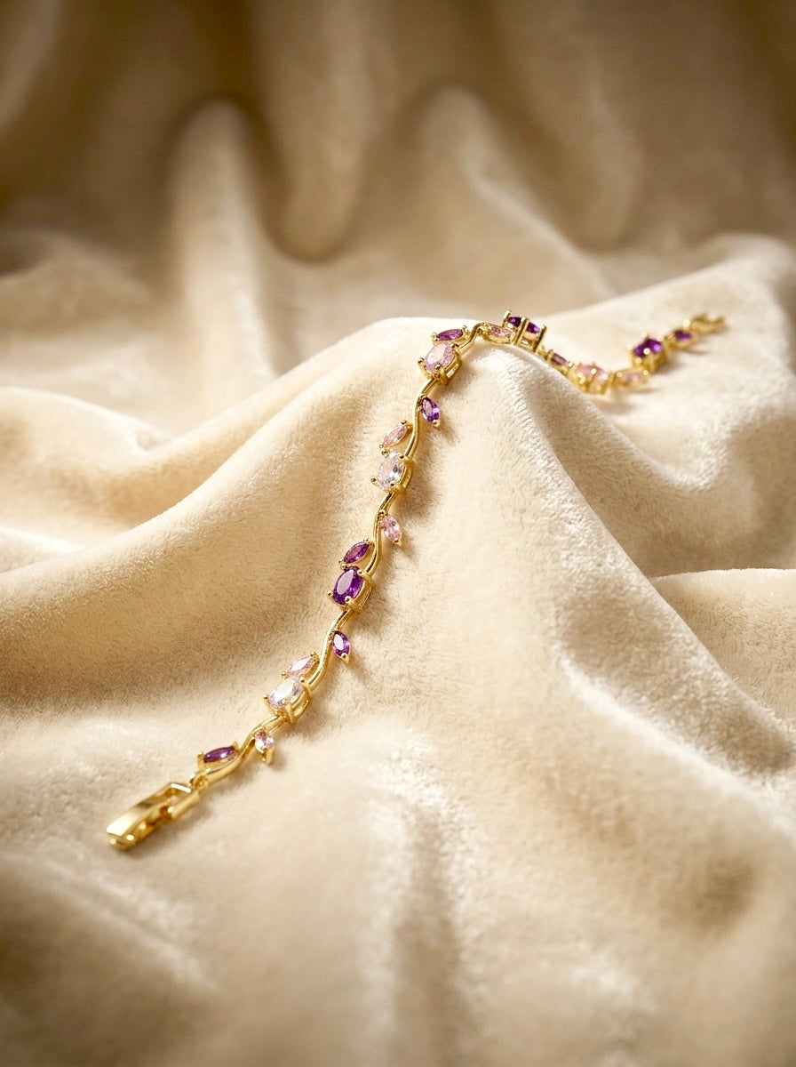 Amethyst Tulip Petal Bracelet
