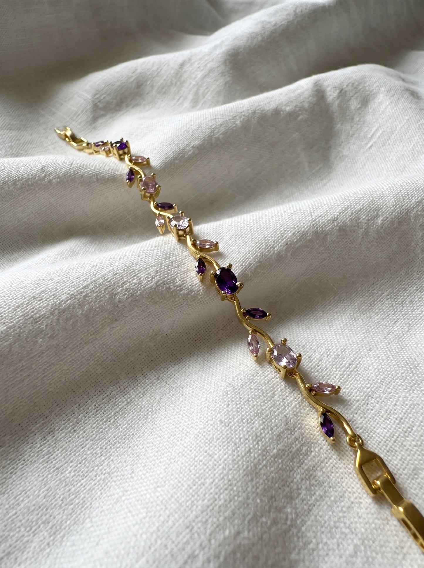Amethyst Tulip Petal Bracelet