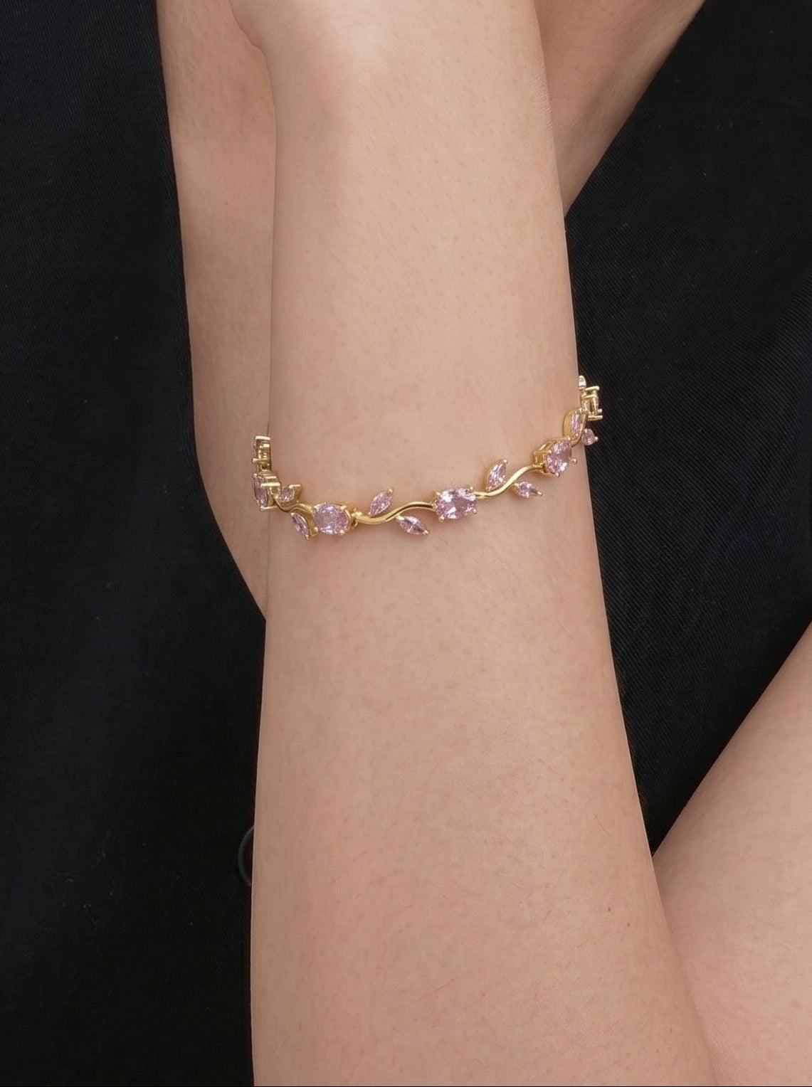 Pink Tulip Petal Bracelet