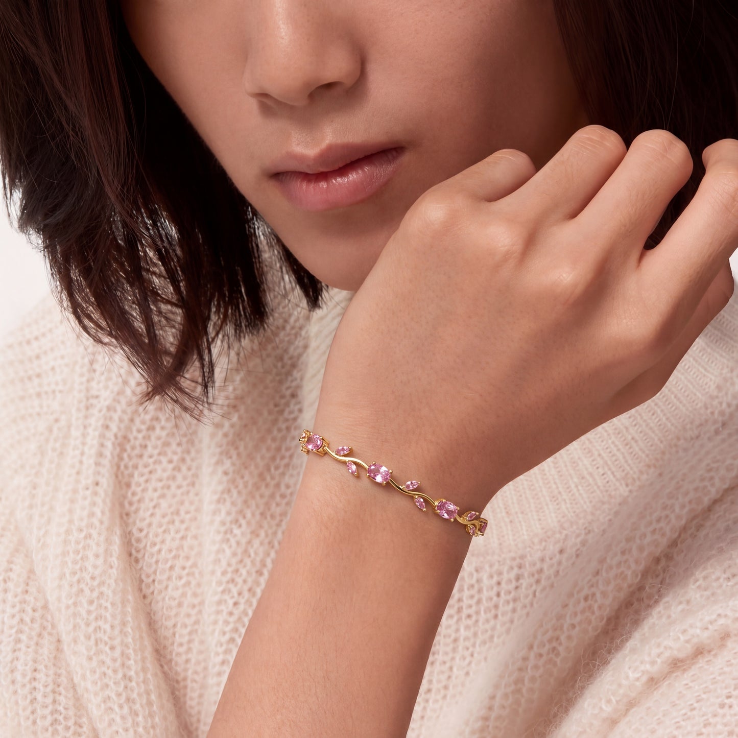 Pink Tulip Petal Bracelet