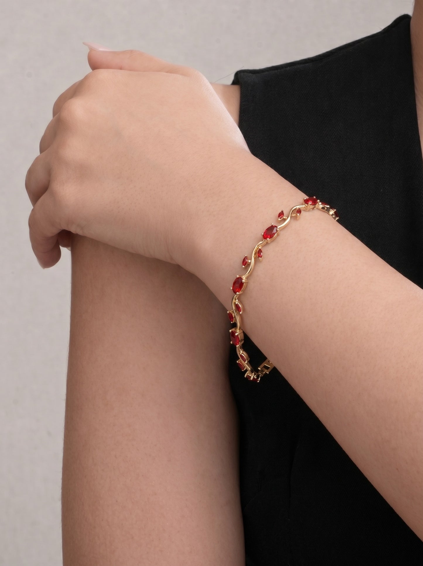 Ruby Tulip Petal Bracelet