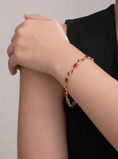 Ruby Tulip Petal Bracelet