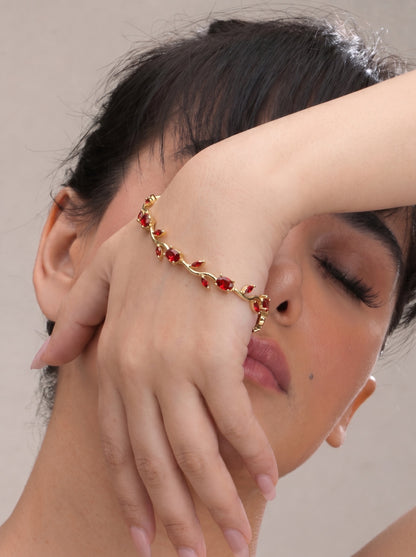 Ruby Tulip Petal Bracelet