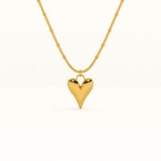 Heart Vintage Chain Necklace Gold Plated, Waterproof and Anti-Tarnish