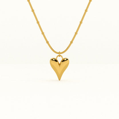 Heart Vintage Chain Necklace Gold Plated, Waterproof and Anti-Tarnish