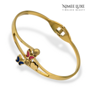 Cuff Bangle Bracelet Kada NLK135G Gold Plated, Waterproof and Anti-Tarnish