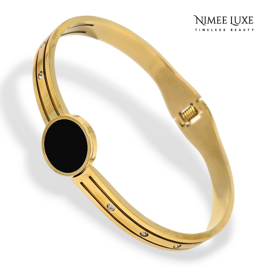 Cuff Bangle Bracelet Kada Gold NLK154G Gold Plated, Waterproof and Anti-Tarnish