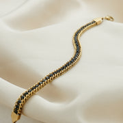 Black Velvet Tennis Sparkle Bracelet