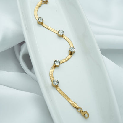 Diamond Necklace, Crown Diamond Necklace, Dazzling Diamond Bracelet & Four Crystal Bracelet Combo