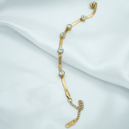 Diamond Necklace, Crown Diamond Necklace, Dazzling Diamond Bracelet & Four Crystal Bracelet Combo