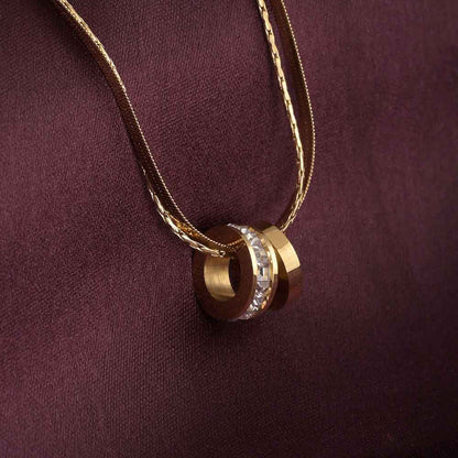 Gilded Rings Layered Necklace