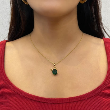 Emerald Reindeer Pendant Necklace