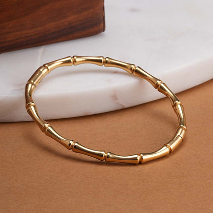 Bamboo Bracelet Kada 18k Gold Plated, Waterproof and Anti-Tarnish