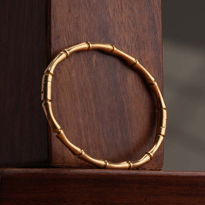 Bamboo Bracelet Kada 18k Gold Plated, Waterproof and Anti-Tarnish