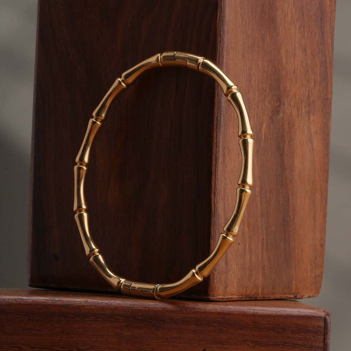 Bamboo Bracelet Kada 18k Gold Plated, Waterproof and Anti-Tarnish