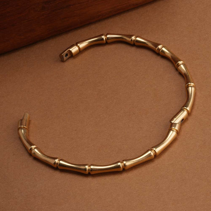 Bamboo Bracelet Kada 18k Gold Plated, Waterproof and Anti-Tarnish