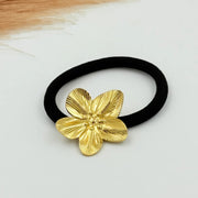 Abstract Flower Hair Tie 18K Gold Plated HT1