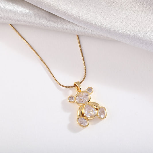 Solitaire Teddy Necklace