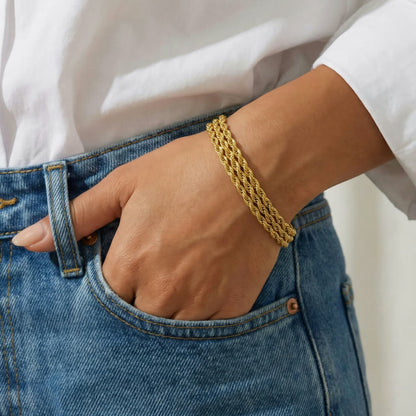 Multi-Strand Rope Chain Bracelet – 18K Gold Plated