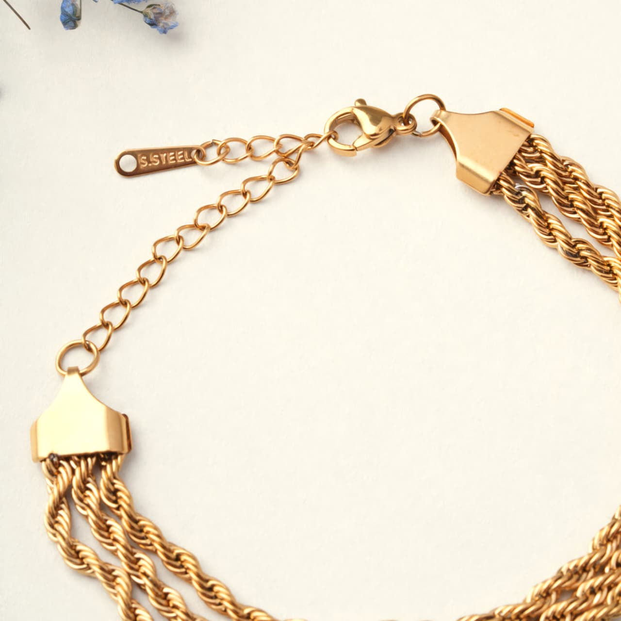 Multi-Strand Rope Chain Bracelet – 18K Gold Plated