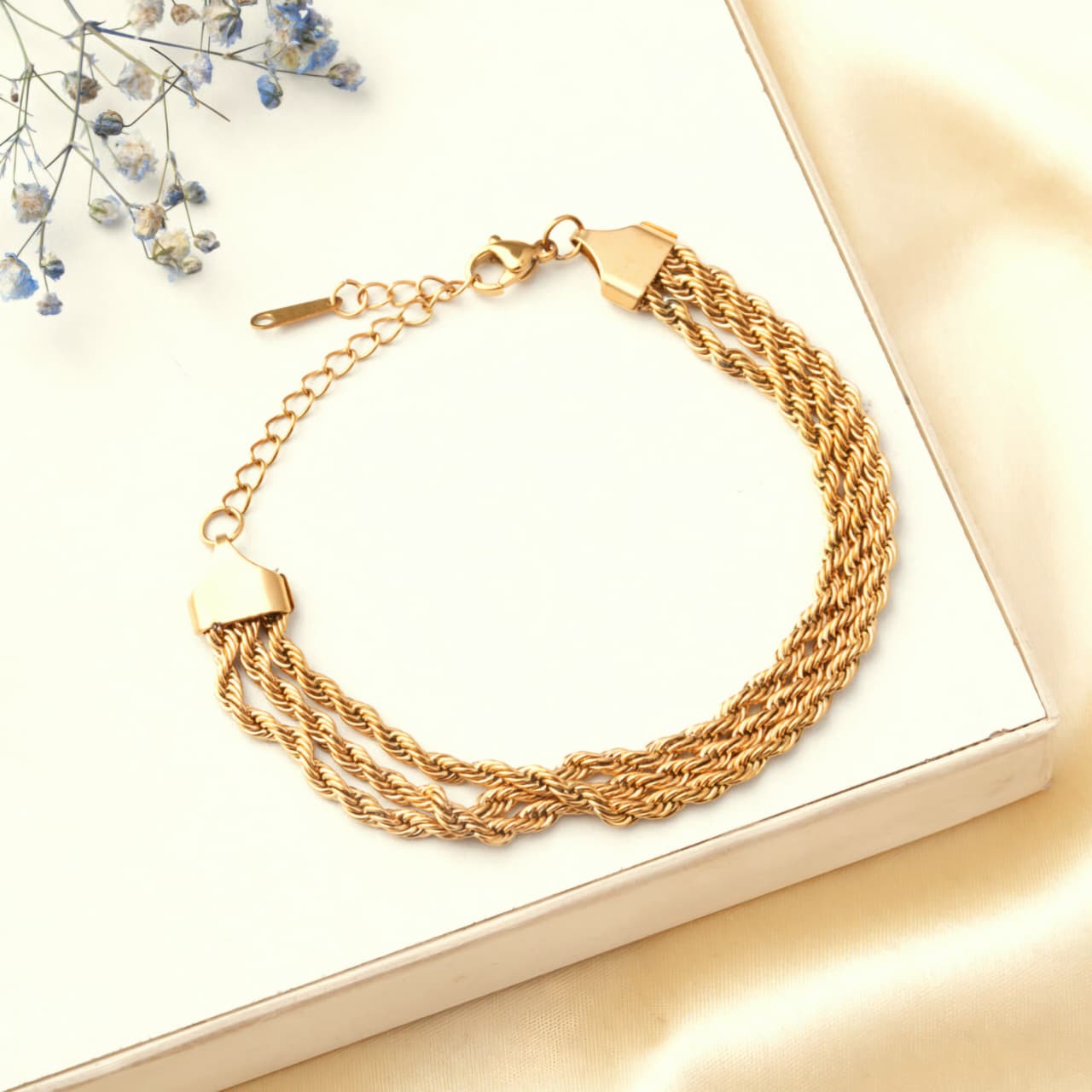 Multi-Strand Rope Chain Bracelet – 18K Gold Plated