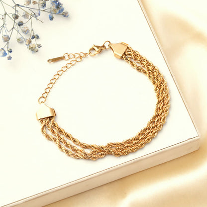 Multi-Strand Rope Chain Bracelet – 18K Gold Plated