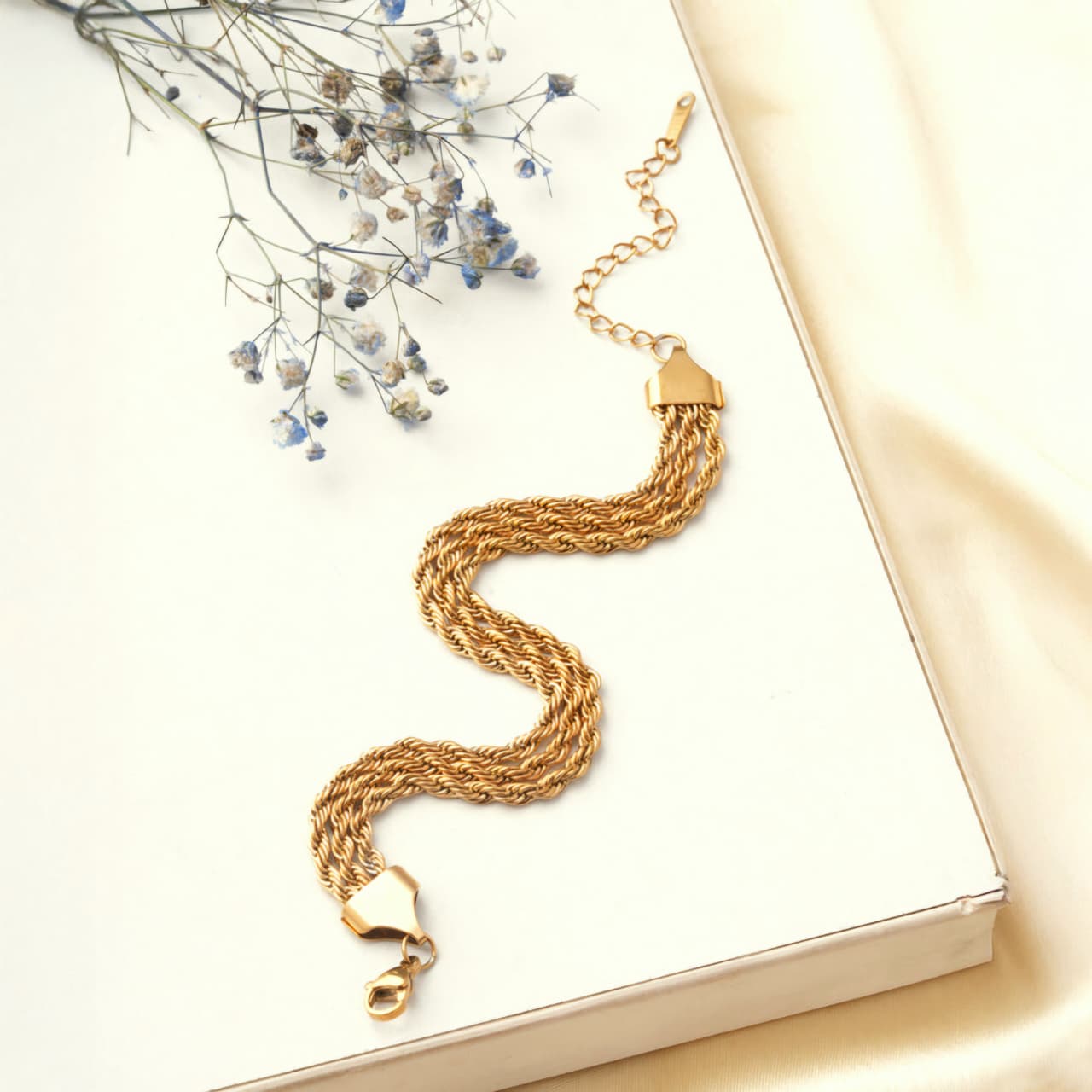 Multi-Strand Rope Chain Bracelet – 18K Gold Plated