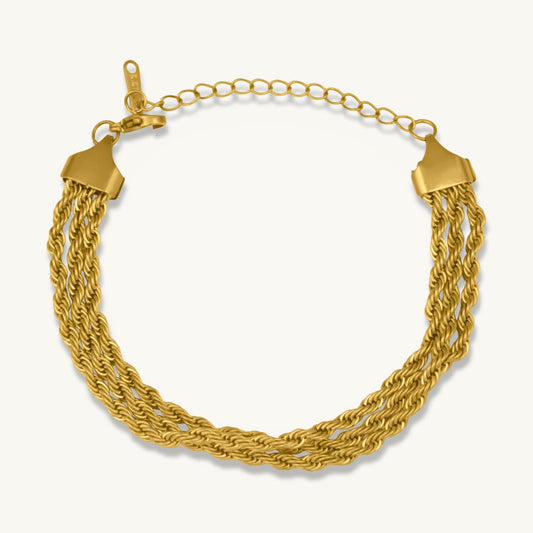 Multi-Strand Rope Chain Bracelet – 18K Gold Plated