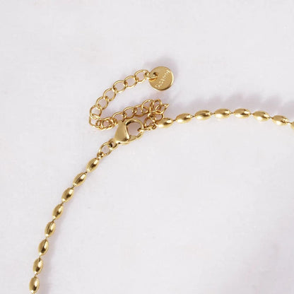 Oval Bead Chain Necklace – 18K Gold Plated