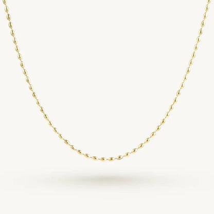 Oval Bead Chain Necklace – 18K Gold Plated