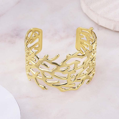 Abstract Cut-Out Cuff Bracelet – 18K Gold Plated