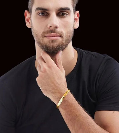 Men’s Punjabi Sardar Kada – 18K Gold Plated Minimal Kada