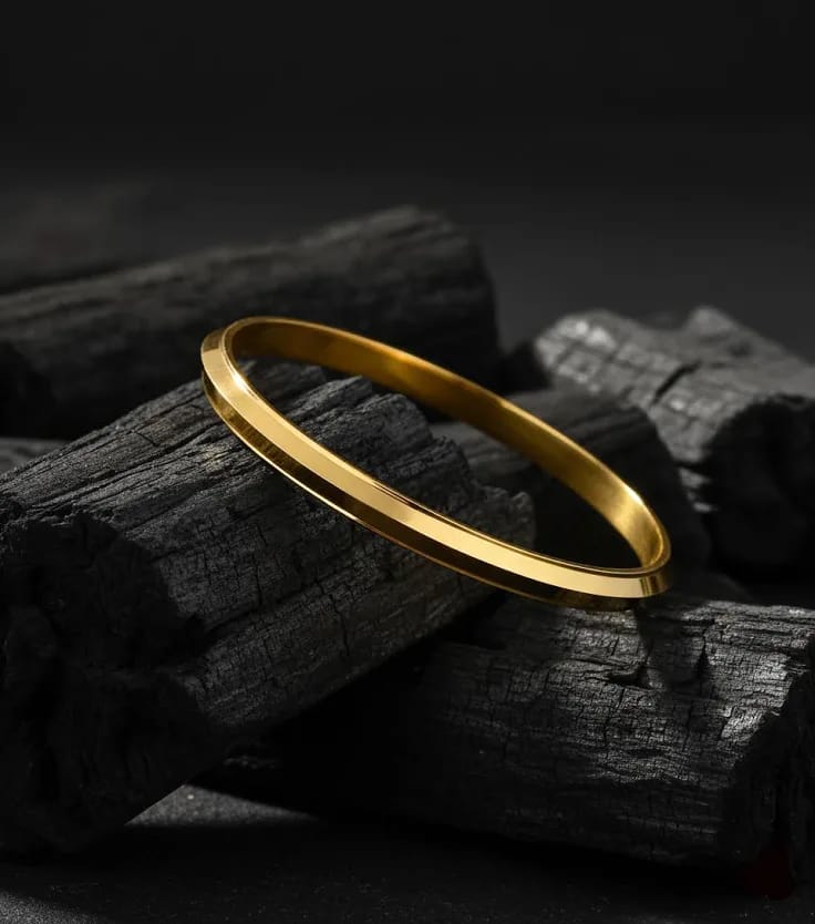 Men’s Punjabi Sardar Kada – 18K Gold Plated Minimal Kada