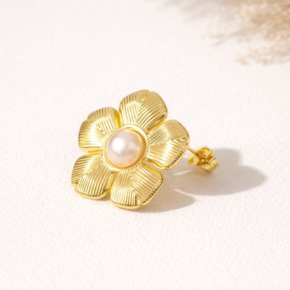 Pearl Flower Studs