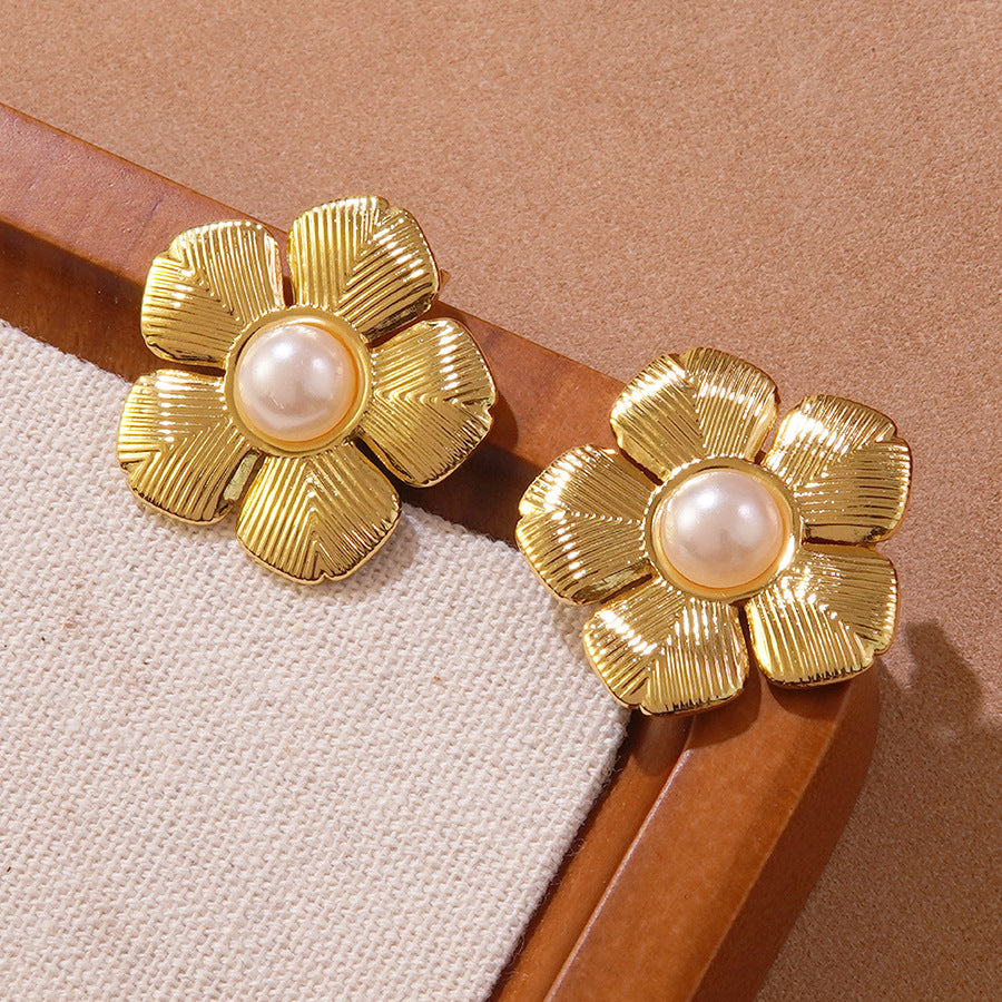 Pearl Flower Studs