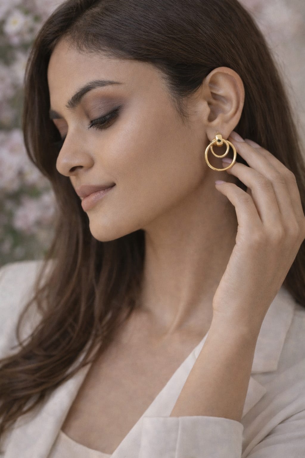 Double Hoop Drop Earrings