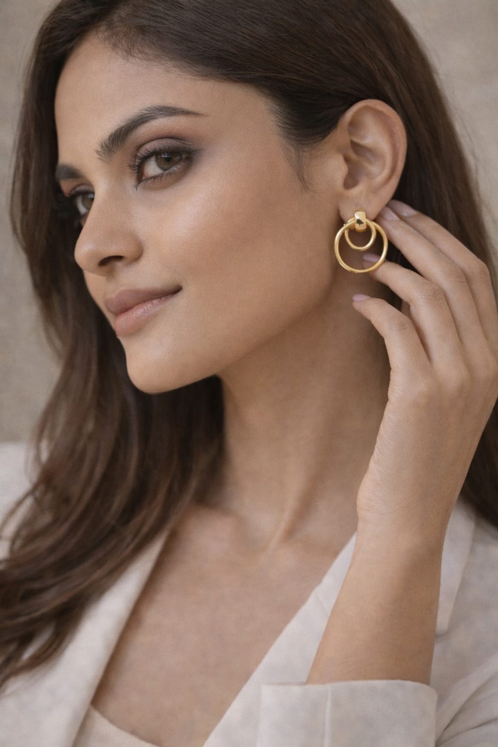 Double Hoop Drop Earrings