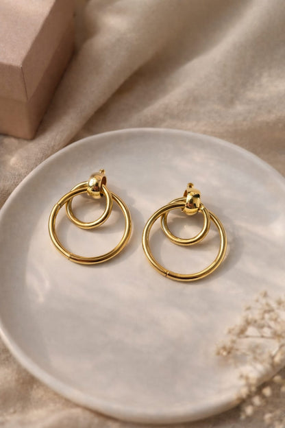 Double Hoop Drop Earrings