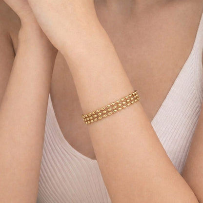 Triple Bead Gold Bracelet