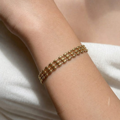 Triple Bead Gold Bracelet