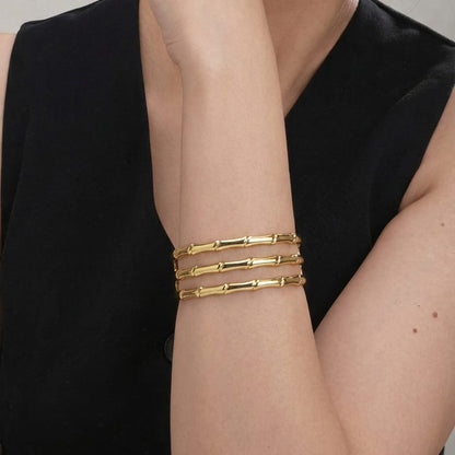 Gold Bar Design Cuff Bracelet