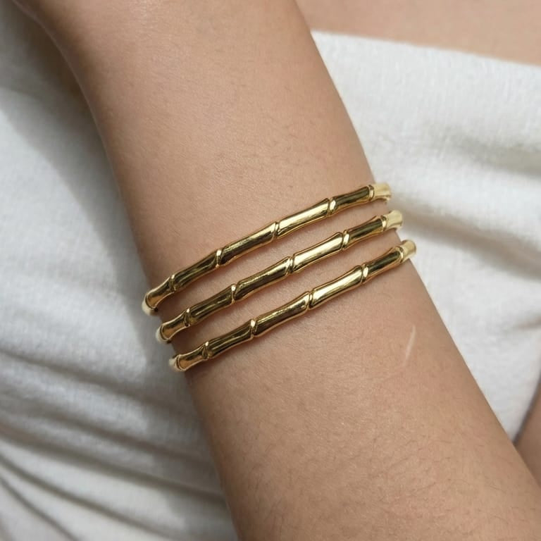 Gold Bar Design Cuff Bracelet